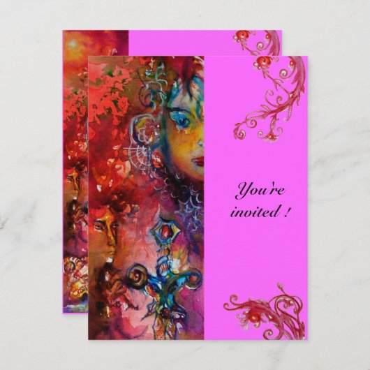 EXCALIBUR , helderrood , paars Kaart (Voorkant / Achterkant)