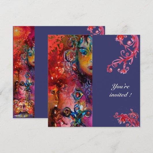 EXCALIBUR, helderrood, paars Kaart (Voorkant / Achterkant)