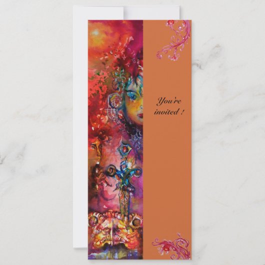 EXCALIBUR , helderrood , roze blauw geel Kaart (Voorkant)