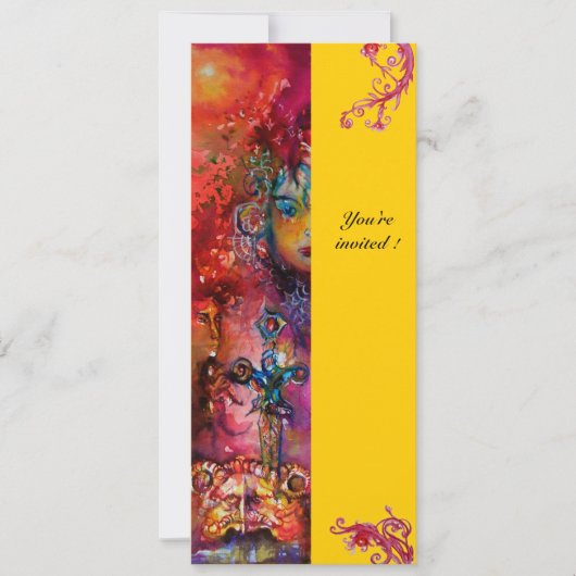 EXCALIBUR, helderrood, roze blauw geel Kaart (Voorkant)