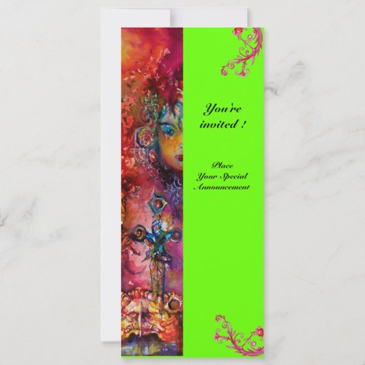 EXCALIBUR , helderrood ,roze blauw groen Kaart (Achterkant)