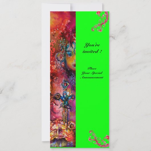 EXCALIBUR , helderrood ,roze blauw groen Kaart (Achterkant)