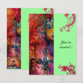 EXCALIBUR, helderrood, roze blauw groen Kaart (Voorkant / Achterkant)