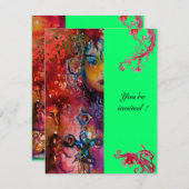 EXCALIBUR , helderrood ,roze blauw groen Kaart (Voorkant / Achterkant)