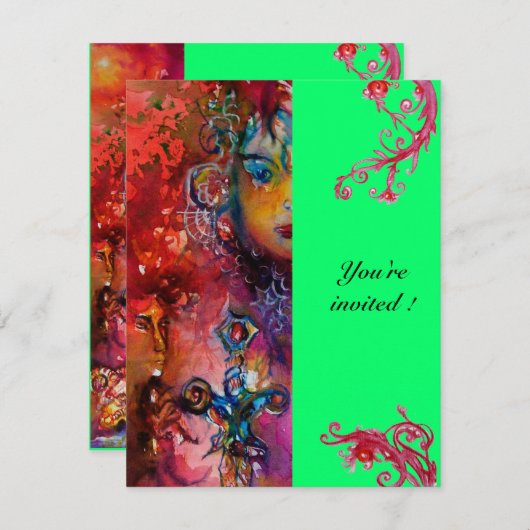 EXCALIBUR , helderrood ,roze blauw groen Kaart (Voorkant / Achterkant)