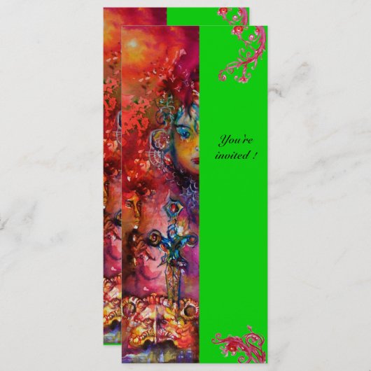 EXCALIBUR , helderrood ,roze blauw groen Kaart (Voorkant / Achterkant)