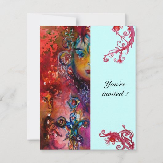 EXCALIBUR, helderrood, roze blauw Kaart (Voorkant)
