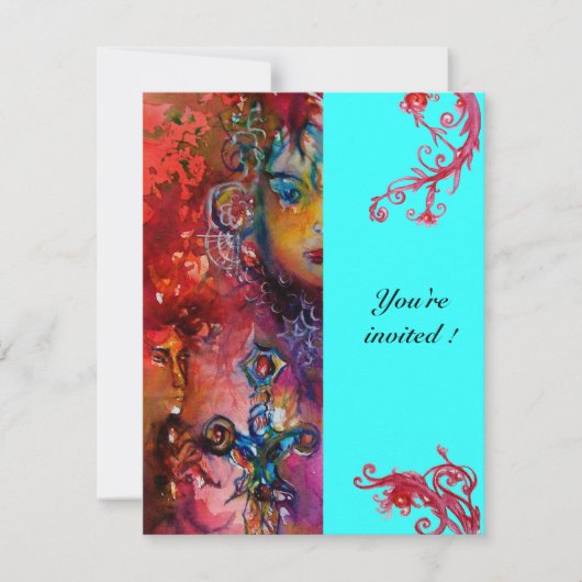 EXCALIBUR, helderrood, roze blauw Kaart (Voorkant)