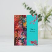 EXCALIBUR , helderrood ,roze blauw Kaart (Staand voorkant)