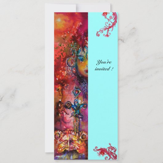 EXCALIBUR, helderrood, roze blauw Kaart (Voorkant)