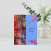 EXCALIBUR , helderrood ,roze blauw Kaart (Staand voorkant)