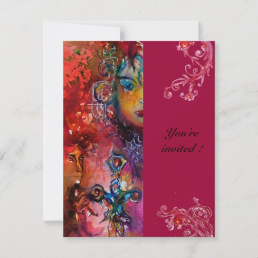 EXCALIBUR , helderrood ,roze Kaart (Voorkant)