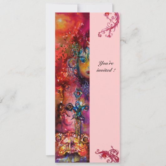 EXCALIBUR , helderrood ,roze Kaart (Voorkant)