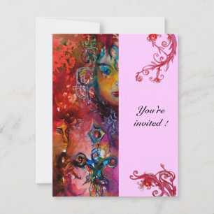 EXCALIBUR, helderrood, roze Kaart