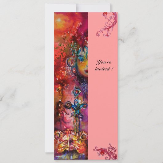 EXCALIBUR , helderrood ,roze Kaart (Voorkant)