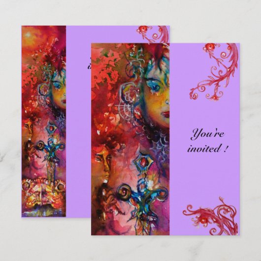 EXCALIBUR , helderrood , roze paars Kaart (Voorkant / Achterkant)