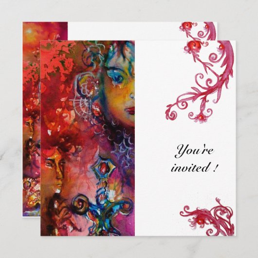 EXCALIBUR, helderrood, wit Kaart (Voorkant / Achterkant)