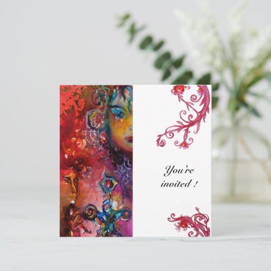 EXCALIBUR, helderrood, wit Kaart (Staand voorkant)