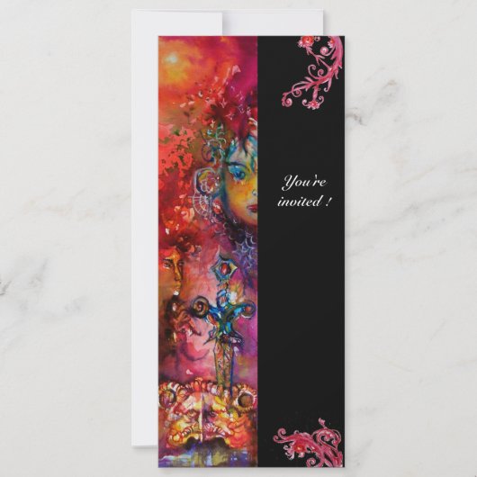 EXCALIBUR, helderrood, zwart Kaart (Voorkant)