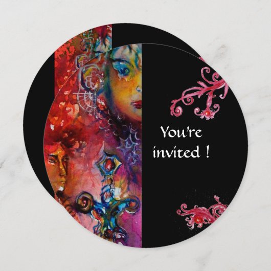 EXCALIBUR, helderrood, zwart Kaart (Voorkant / Achterkant)