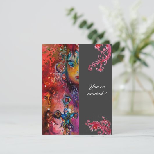 EXCALIBUR, helderrood, zwart Kaart (Staand voorkant)