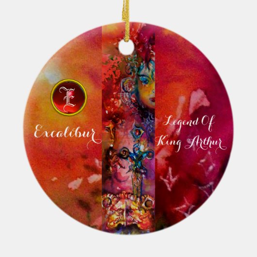 EXCALIBUR, KONINGIN VAN MAGISCH GESTUURD Fantasemo Keramisch Ornament (Achterkant)