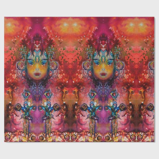 EXCALIBUR/KONINGIN VAN MAGISCH GEWOORD Rood gele F Cadeaupapier (Vlak)