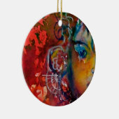 EXCALIBUR, KONINGIN VAN MAGISCH VASTE Fantasy Red  Keramisch Ornament (Rechts)