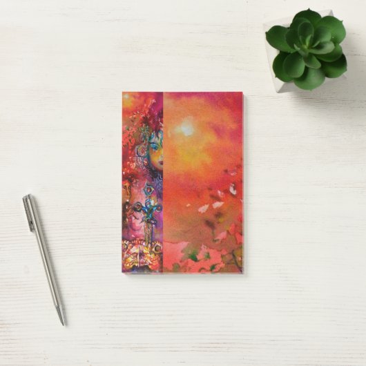 EXCALIBUR, KONINGIN VAN MAGISCH VASTE Fantasy Red Post-it® Notes (Kantoor)