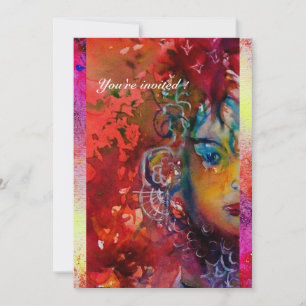 EXCALIBUR LADY OF THE LAKE Red Paars Waterverf Kaart