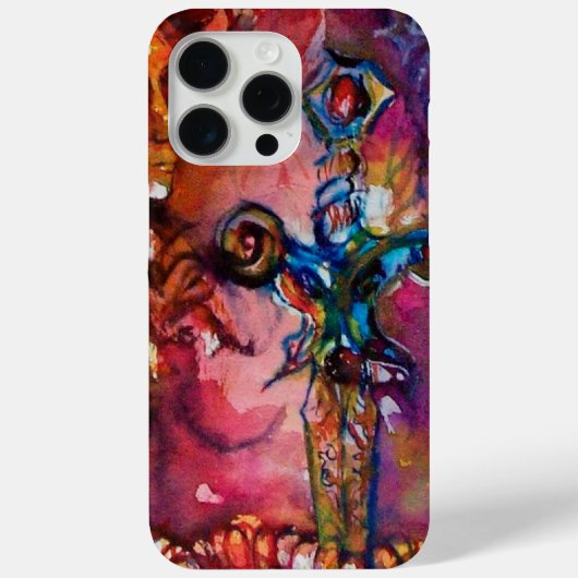 EXCALIBUR MAGIC SWORD Fuchsia Red Fantasy Case-Mate iPhone Case (Achterkant)