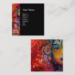 EXCALIBUR/MAGIC SWORD Paars Red Black Fantasy Vierkante Visitekaartje