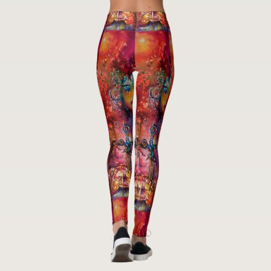 EXCALIBUR, Magic Sword Red Paars Fantasy Leggings (Achterkant)