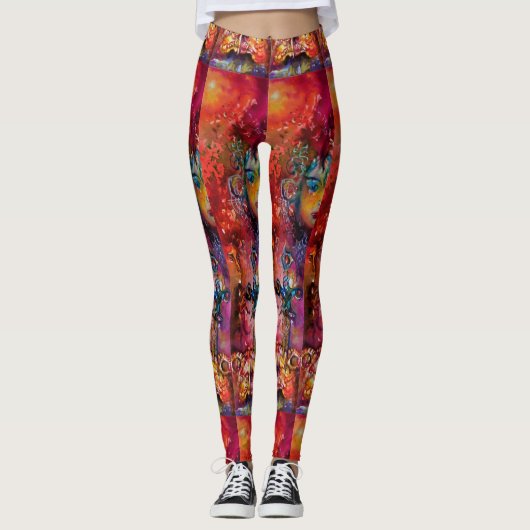EXCALIBUR, Magic Sword Red Paars Fantasy Leggings (Voorkant)