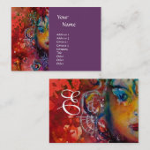 EXCALIBUR monogram paarse fuchsia red blue roze Visitekaartje (Voorkant / Achterkant)