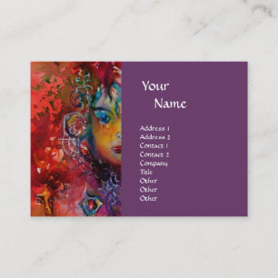 EXCALIBUR monogram paarse fuchsia red blue roze Visitekaartje