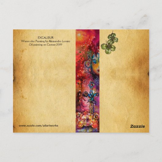 EXCALIBUR Monogram Parchment St.Patrick's Day Briefkaart (Achterkant)