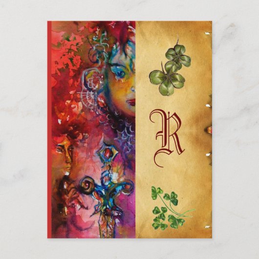 EXCALIBUR Monogram Parchment St.Patrick's Day Briefkaart (Voorkant)