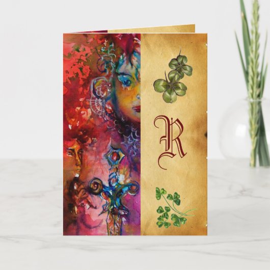 EXCALIBUR Monogram Parchment St.Patrick's Day Kaart (Voorkant)