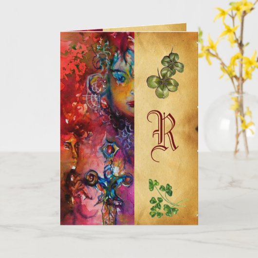 EXCALIBUR Monogram Parchment St.Patrick's Day Kaart (Gele Bloem)