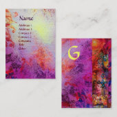 EXCALIBUR MONOGRAM roze paarse fuchsie rood blauw Visitekaartje (Voorkant / Achterkant)