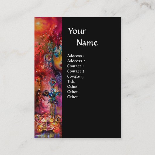 EXCALIBUR MONOGRAM zwarte paarse rode blauwe fuchs Visitekaartje (Voorkant)