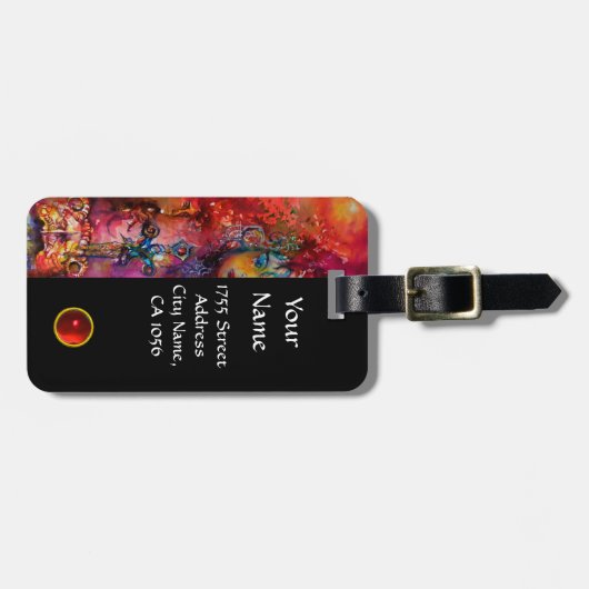 EXCALIBUR RED RUBY MONOGRAM paars blauw Bagagelabel (Voorkant horizontaal)