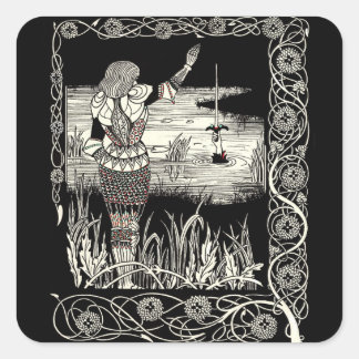 Excalibur Rising van het meer Vierkante Sticker