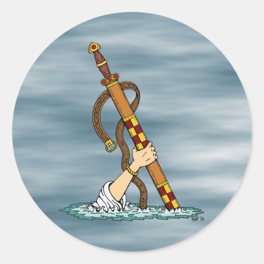 Excalibur Ronde Sticker (Voorkant)