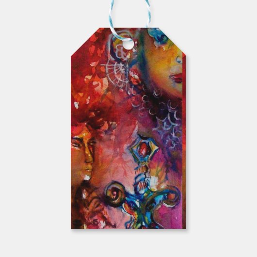 EXCALIBUR, rood Paarse zwart perkament Cadeaulabel (Achterkant)