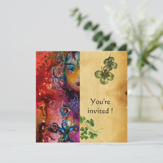 EXCALIBUR ,St Patrick's Day Feest ,perkament Kaart (Staand voorkant)