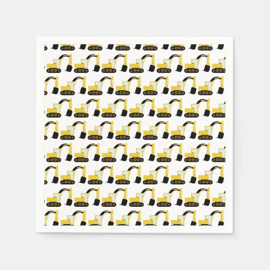 Excavadoras, fiesta de cumpleaños construcción servet (Voorkant)