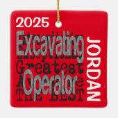 Excavating Operator Buitengewone DOUANE Keramisch Ornament (Achterkant)