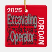 Excavating Operator Buitengewone DOUANE Keramisch Ornament (Voorkant)